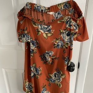 Altar’d State Dress - off the shoulder, brown dress